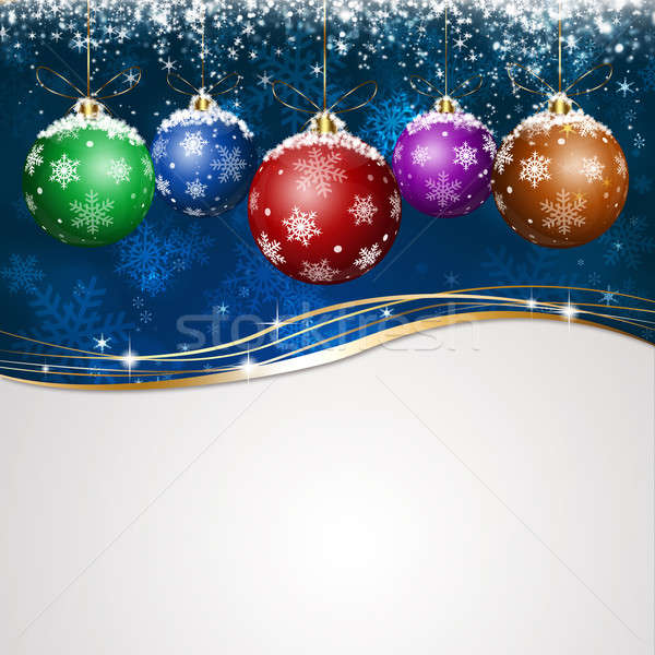 Blu vacanze natale biglietto d'auguri Natale bianco Foto d'archivio © alexaldo