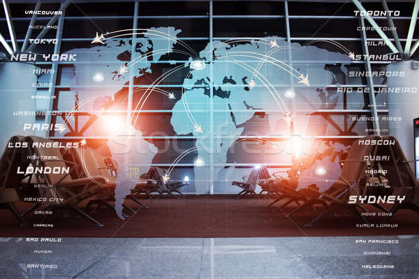 глобальный авиация бизнеса направления иллюстрация расплывчатый Сток-фото © alexaldo
