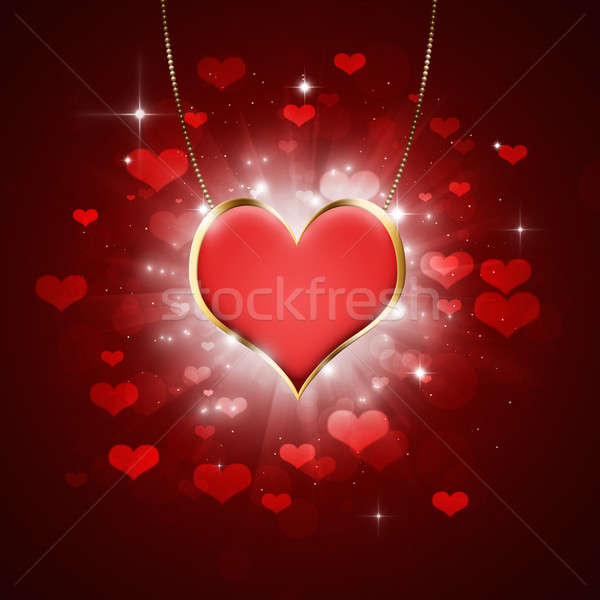 Szív medál Valentin nap szívek robbanás sötét Stock fotó © alexaldo