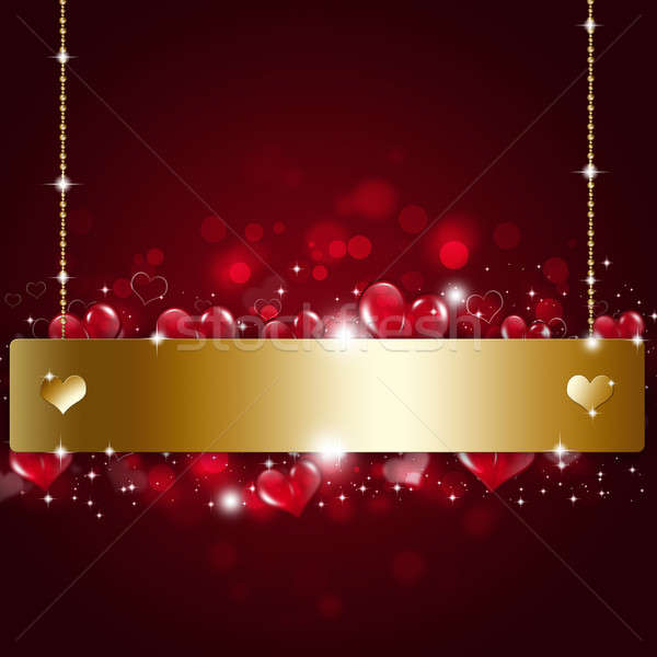 Urlaub Valentinsdag golden Bekanntmachung Herzen verschwommen Stock foto © alexaldo