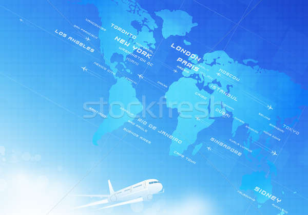 Aviação mundo instruções negócio cidades Foto stock © alexaldo