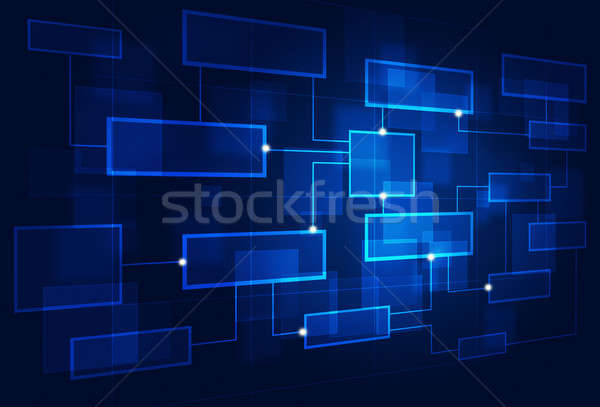 Business Flussdiagramm Diagramm blau Technologie Kunst Stock foto © alexaldo