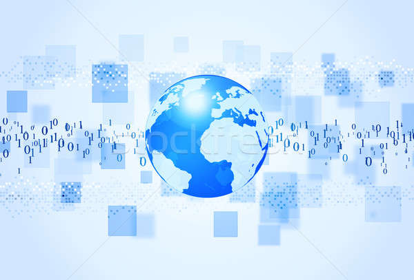 Binary Code Blue Background Stock photo © alexaldo