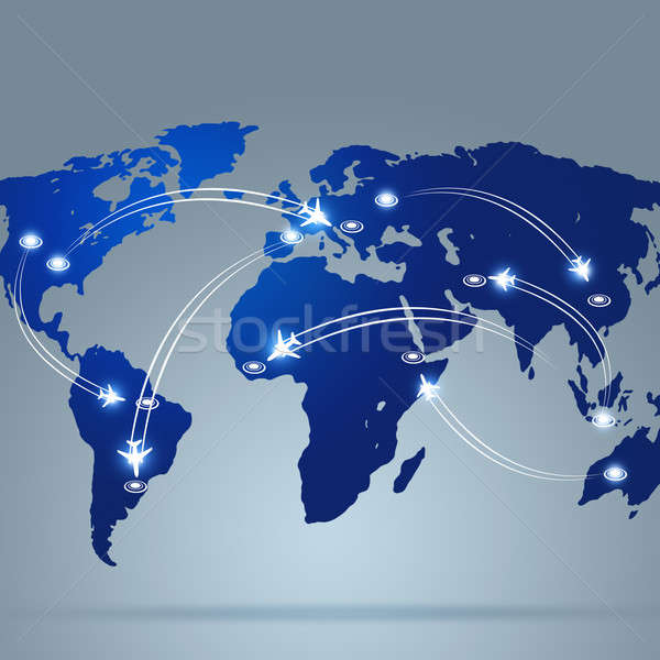 Mondo aviazione battenti mappa business Foto d'archivio © alexaldo