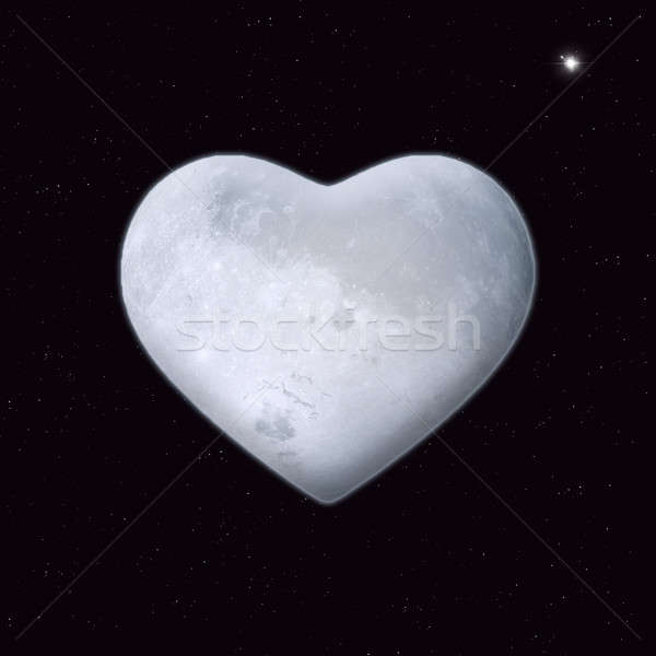 Stock photo: Heart Shape Moon