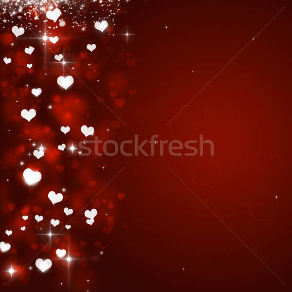 Valentine Hearts Red Background Stock photo © alexaldo