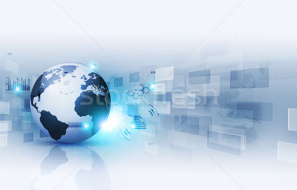 Abstrakten blau Technologie Schnittstelle Web Verbindungen Stock foto © alexaldo