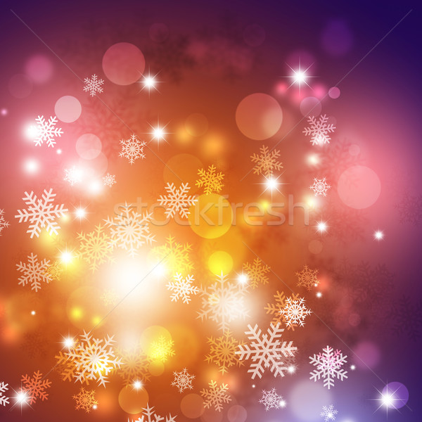 冬天 雪 節日 聖誕節 燈 商業照片 © alexaldo