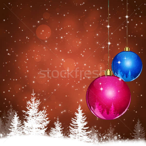 Noël temps hiver Noël étoiles [[stock_photo]] © alexaldo