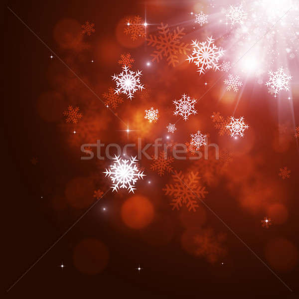 Noel kar kırmızı kart soyut Stok fotoğraf © alexaldo