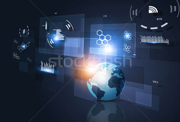 Web comunicare interfata digital afaceri tehnologie Imagine de stoc © alexaldo