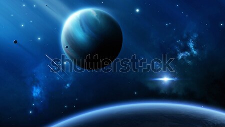 Spaţiu planetă scapa imaginar soare lumina Imagine de stoc © alexaldo