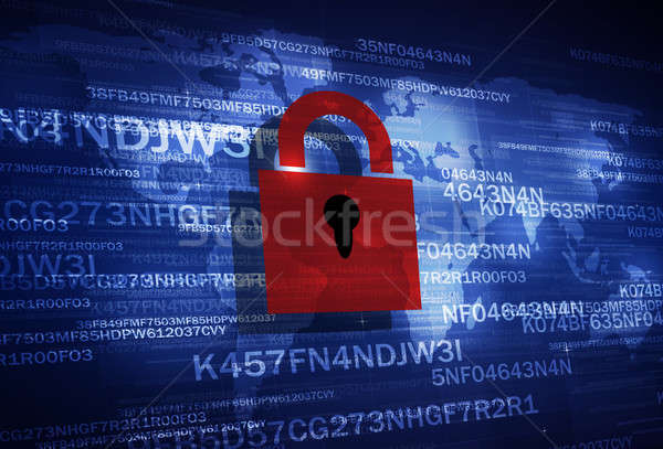 Güvenlik kilitlemek kodlama dijital iş Internet Stok fotoğraf © alexaldo