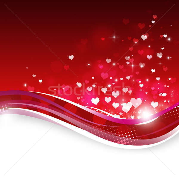 Rising Hearts on Red Background Stock photo © alexaldo