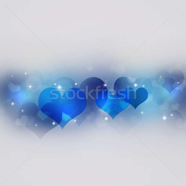 Blau Herzen Valentinsdag Dekoration Urlaub Herz Stock foto © alexaldo
