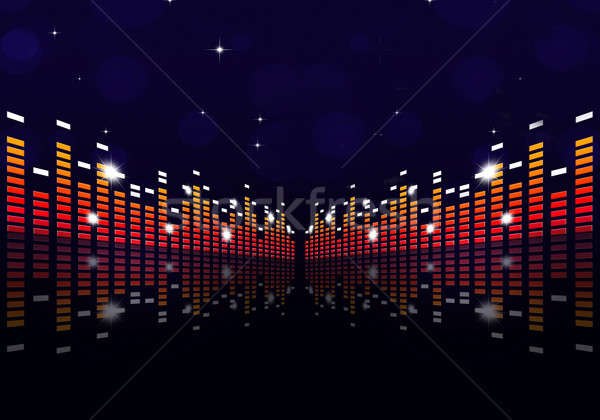 цифровой эквалайзер музыку синий вечеринка событиях Сток-фото © alexaldo