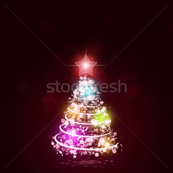 Magie Baum Weihnachten rot abstrakten Stock foto © alexaldo