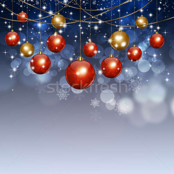 Holiday Xmas Balls Winter Background Stock photo © alexaldo