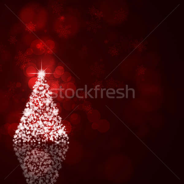 Xmas Bright Tree on Dark Red Background Stock photo © alexaldo