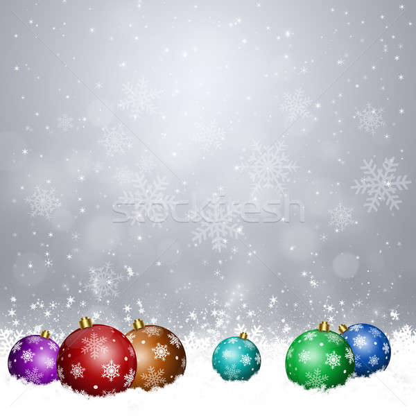 Xmas Balls on Snow Stock photo © alexaldo