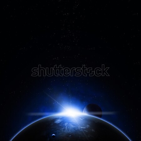 太陽能 藍色 日食 假想 深 空間 商業照片 © alexaldo