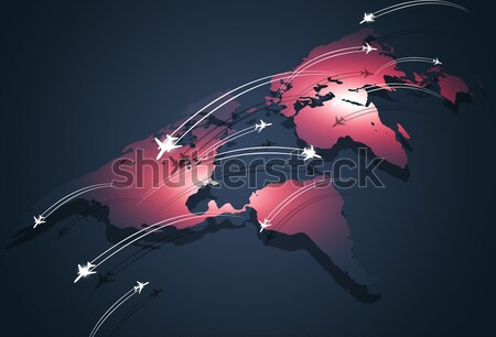 Welt Luftfahrt Business Richtungen alle Städte Stock foto © alexaldo