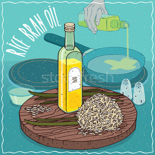 Ryżu otręby oleju używany żywności szkła Zdjęcia stock © alexanderandariadna
