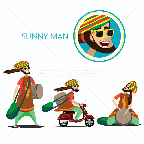 Set of sunny man Stock photo © alexanderandariadna