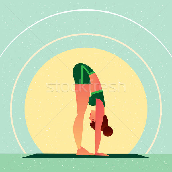 Girl standing in Yoga Standing Forward Bend Pose Stock photo © alexanderandariadna