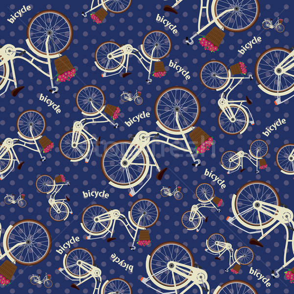 Sin costura punteado azul patrón bicicletas detallado Foto stock © alexanderandariadna