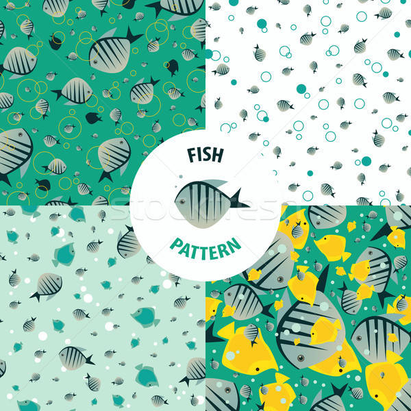 Vettore set pesce pattern modelli strisce Foto d'archivio © alexanderandariadna