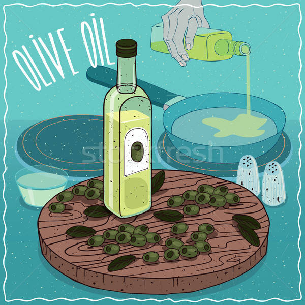Olive oil used for frying food Stock photo © alexanderandariadna