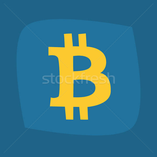 Mare simbol bitcoin aur culoare albastru Imagine de stoc © alexanderandariadna