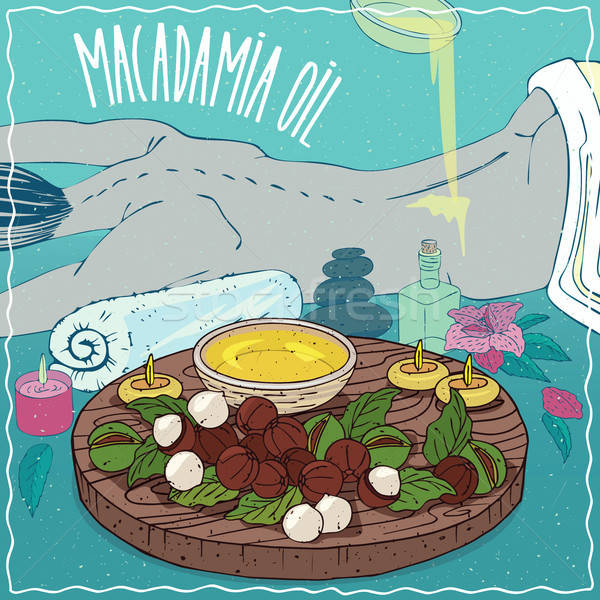 Macadamia oil used for body massage Stock photo © alexanderandariadna