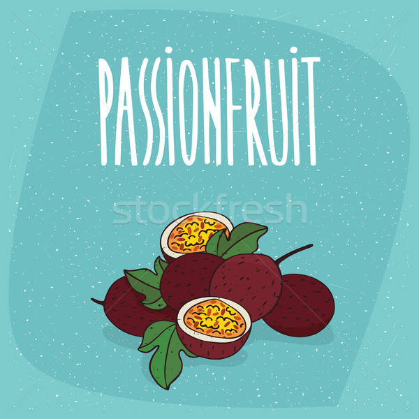 Isolated ripe passion fruit or passionfruit Stock photo © alexanderandariadna