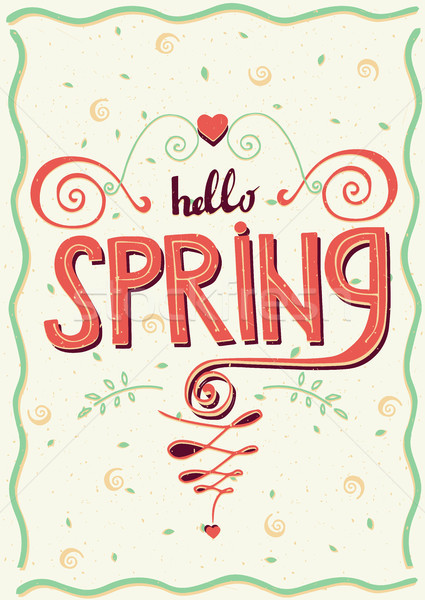 Inscription Hello spring Stock photo © alexanderandariadna