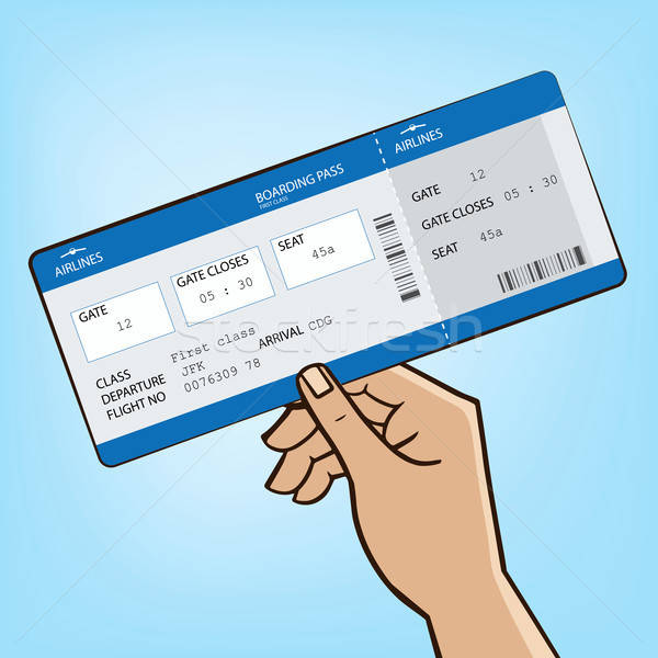 Outstretched hand with airplane ticket Stock photo © alexanderandariadna
