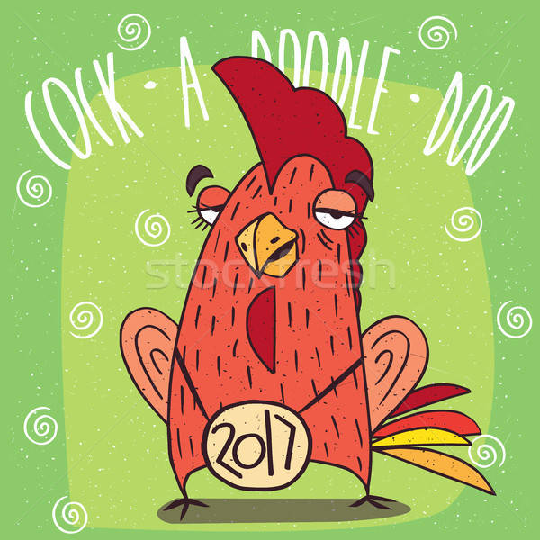 Drunken cock or rooster has covered eyes Stock photo © alexanderandariadna
