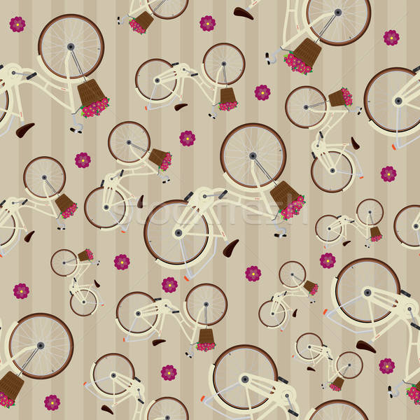 Senza soluzione di continuità strisce rosolare pattern biciclette dettagliato Foto d'archivio © alexanderandariadna