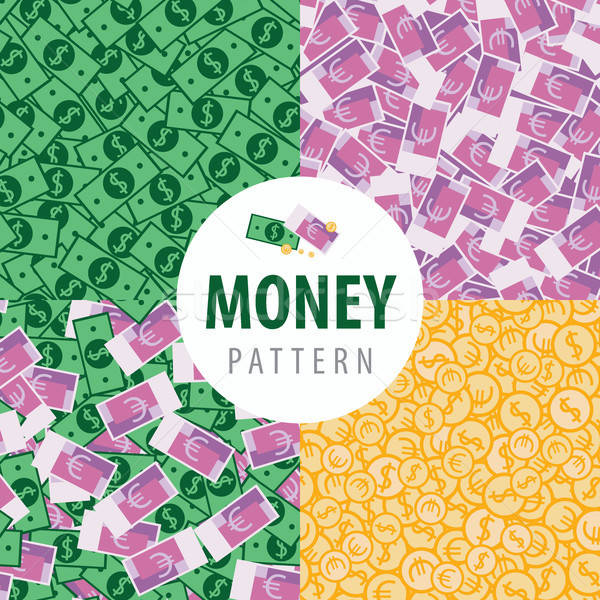 Set of patterns with pot of money Stock photo © alexanderandariadna