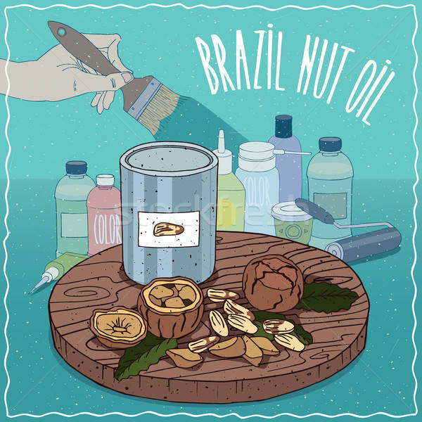 Brasilien Mutter Öl benutzt malen Stahl Stock foto © alexanderandariadna