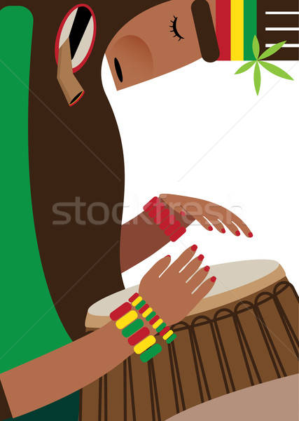 Fehér játszik reggae dob füst zöld Stock fotó © alexanderandariadna