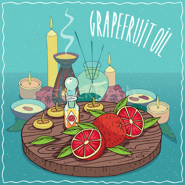 Grapefruit Öl benutzt Aromatherapie Glas Flakon Stock foto © alexanderandariadna