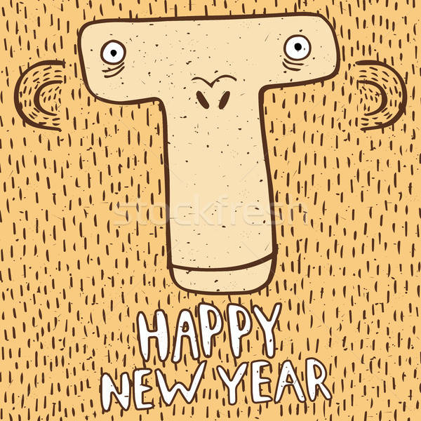 Szczęśliwego nowego roku funny małpa placu kartkę z życzeniami Zdjęcia stock © alexanderandariadna