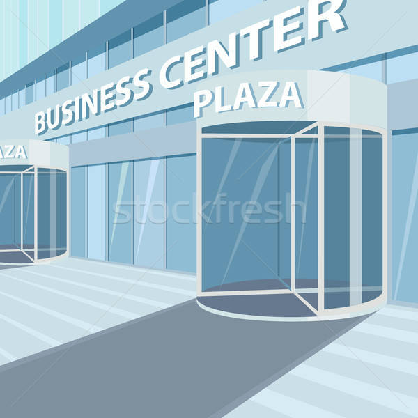 Exterior of facade of glass office business center Stock photo © alexanderandariadna