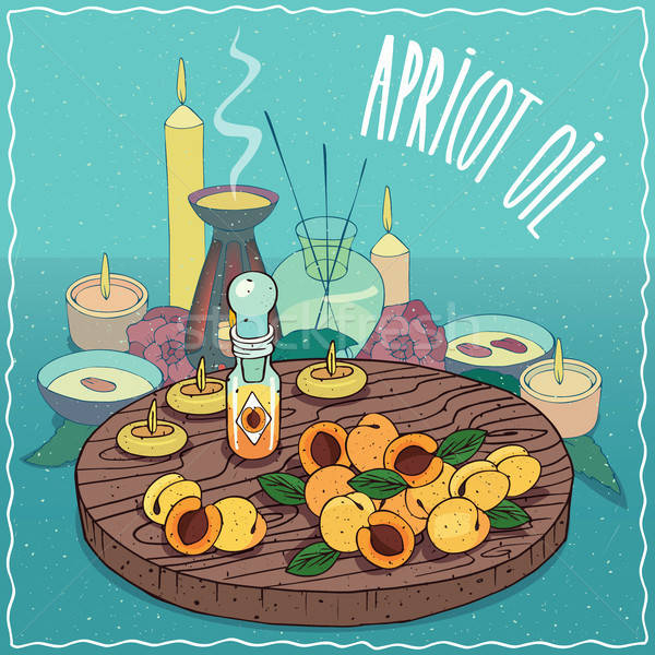 Aprikose Öl benutzt Aromatherapie Glas Flakon Stock foto © alexanderandariadna
