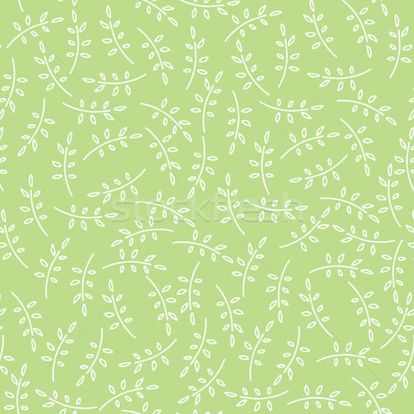 Pattern with cute twigs in green color Stock photo © alexanderandariadna