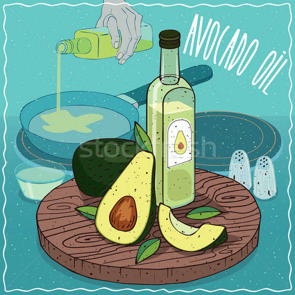 Stock photo: Avocado oil used for frying food