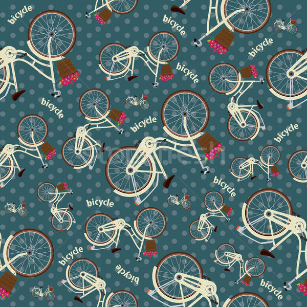 Gepunktete grünen Muster Fahrräder detaillierte Stock foto © alexanderandariadna