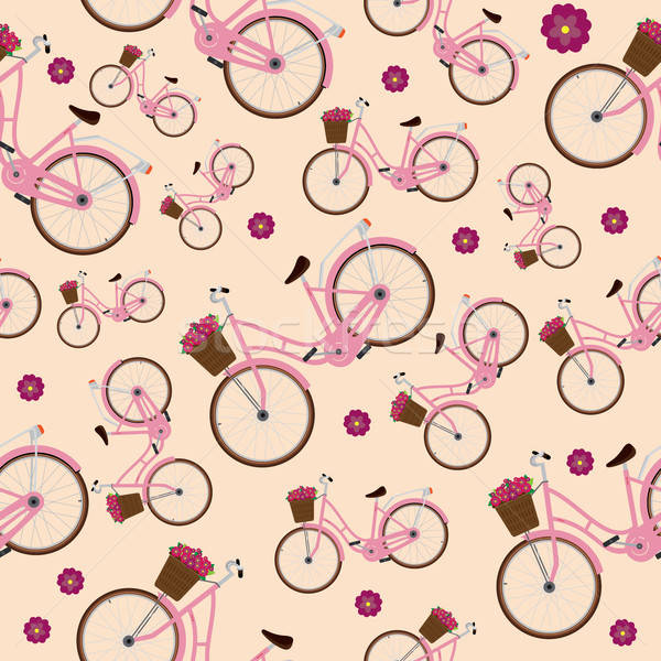 Rosa Muster Stadt Fahrräder Stock foto © alexanderandariadna